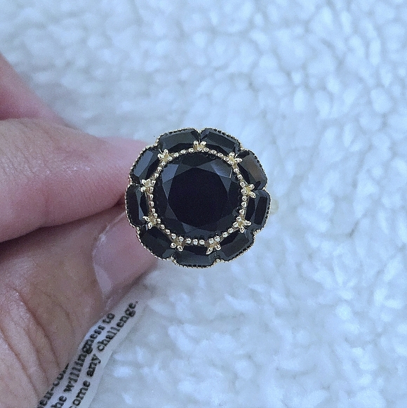 Shivam Jewelry - Shivam Black🖤 Onyx Flower🏵 Ring💍